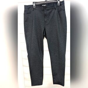 Nwot Karl Lagerfeld Charcoal and Black Micro Houndstooth Trousers Size 16